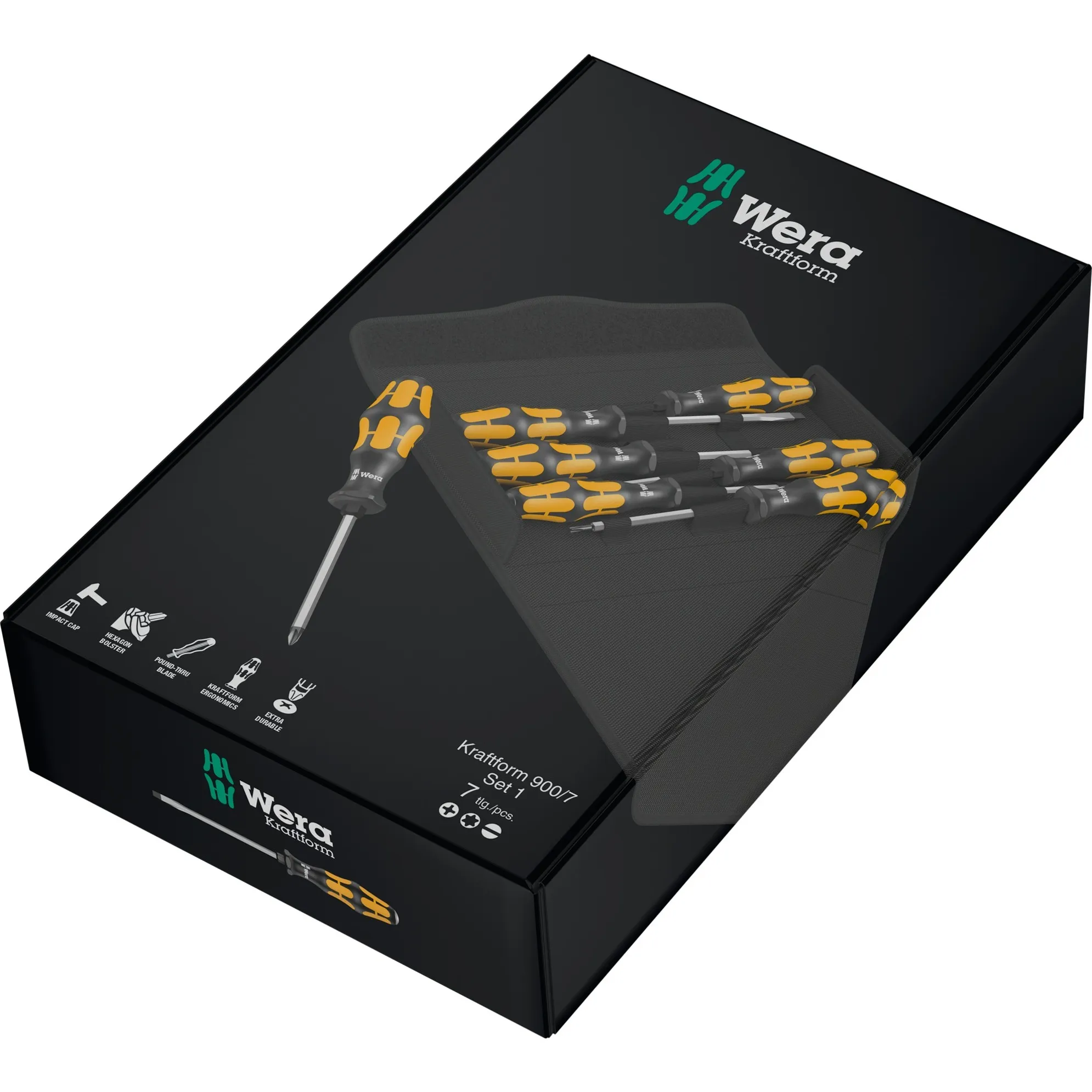 WERA KRAFTFORM 900/7 SET 1 SCHROEVENDRAAIERSET (ZWART/GEEL, 7DELIG)